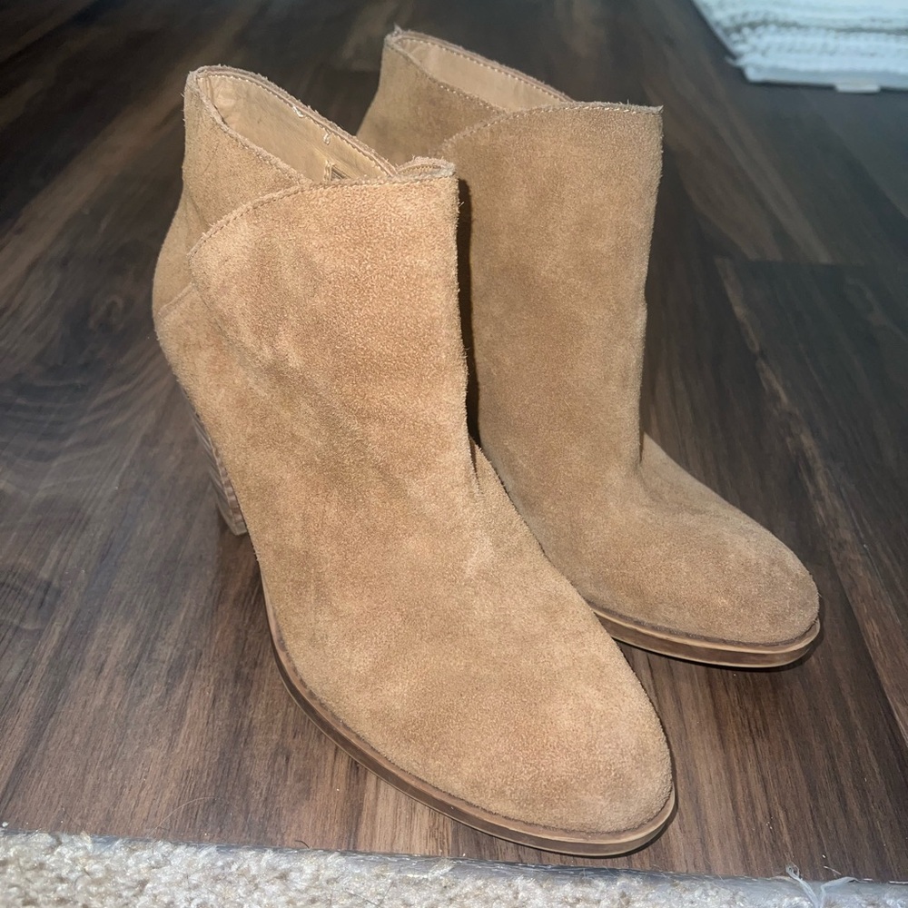 Lucky Brand Camel Suede Ankle Booties